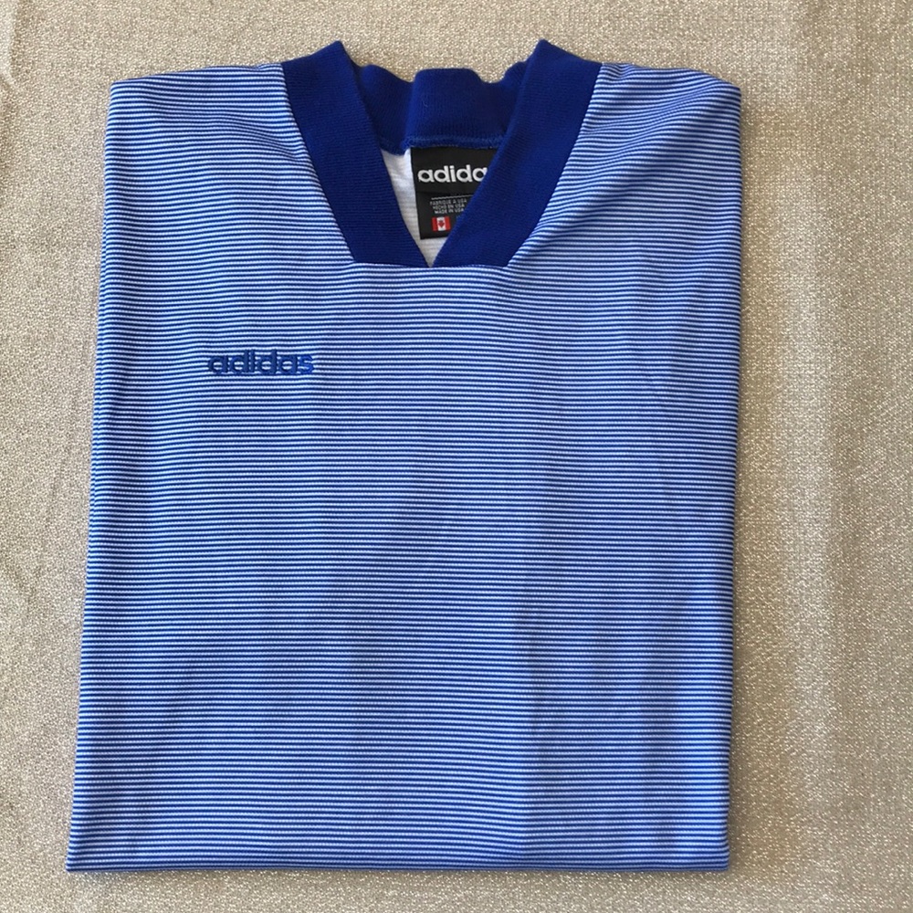 Adidas in vivid blue.